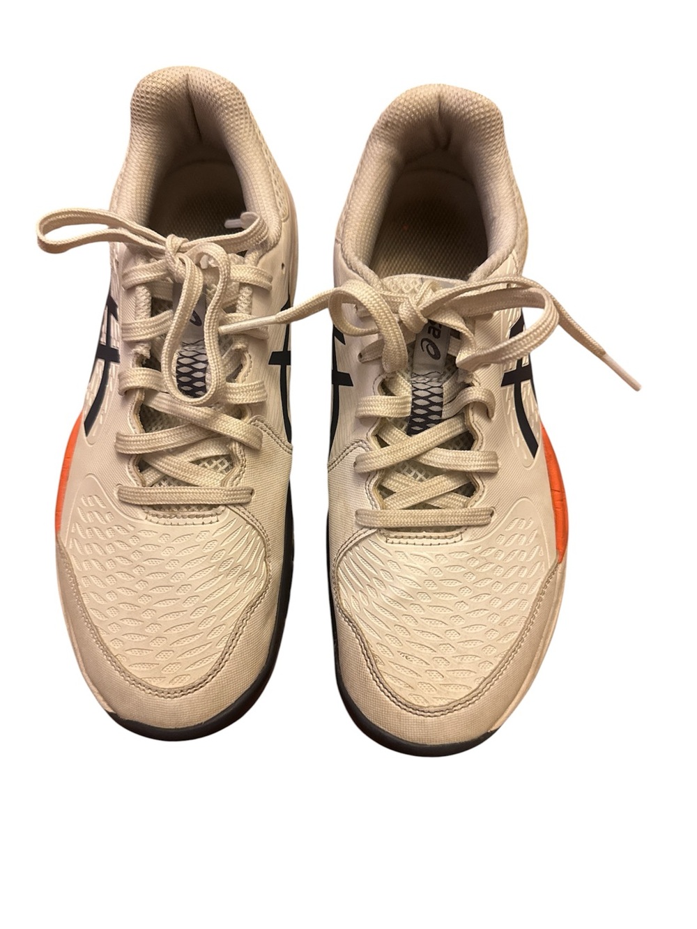 ASICS Cream & Orange Lace-Up Running Shoes